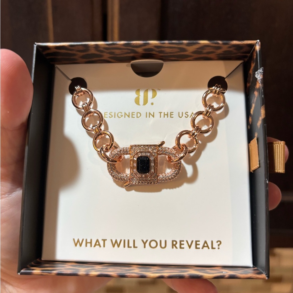 NWT Rose Gold and Black Galaxy Sandstone Necklace by Untamed BP